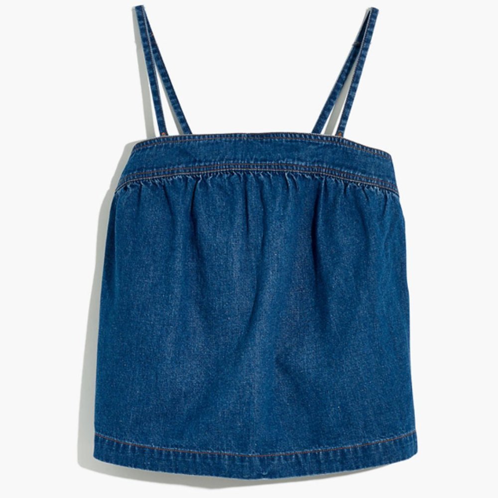 Madewell Women's Blue Jean Tie-Back Tank Top - L